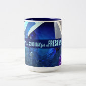 今日は良い日の新しいスタートやる気を起こさせる引用文 ツートーンマグカップ (中央)