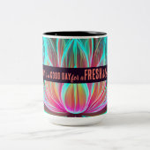 今日は良い日の新しいスタートやる気を起こさせる引用文 ツートーンマグカップ (中央)