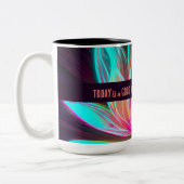 今日は良い日の新しいスタートやる気を起こさせる引用文 ツートーンマグカップ (左)