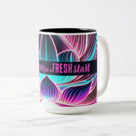 今日は良い日の新しいスタートやる気を起こさせる引用文 ツートーンマグカップ