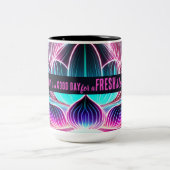 今日は良い日の新しいスタートやる気を起こさせる引用文 ツートーンマグカップ (中央)