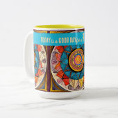 今日は良い日の新しいスタートやる気を起こさせる引用文 ツートーンマグカップ (正面左)