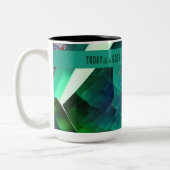 今日は良い日の新しいスタートやる気を起こさせる引用文 ツートーンマグカップ (左)