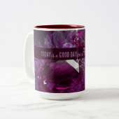 今日は良い日の新しいスタートやる気を起こさせる引用文 ツートーンマグカップ (正面左)