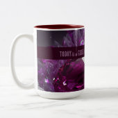 今日は良い日の新しいスタートやる気を起こさせる引用文 ツートーンマグカップ (左)