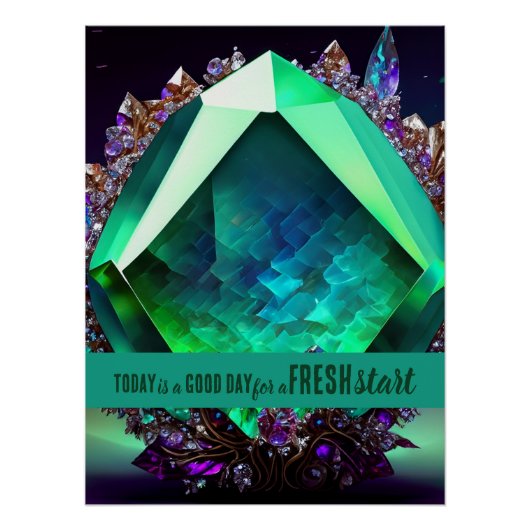 今日は良い日の新しいスタートやる気を起こさせる引用文 ポスター (正面)