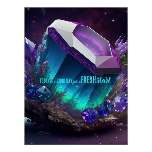 今日は良い日の新しいスタートやる気を起こさせる引用文 ポスター (正面)