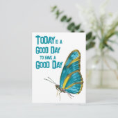 今日は良い日を励ます引用文蝶 ポストカード (スタンド正面)