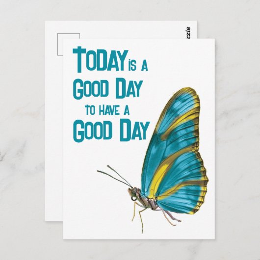 今日は良い日を励ます引用文蝶 ポストカード (正面/裏面)
