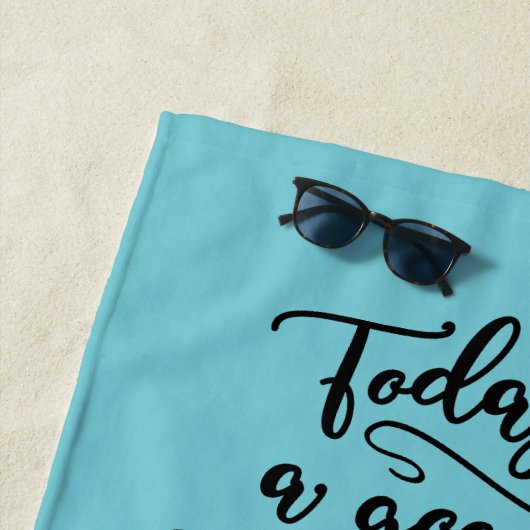 今日は良い日パーソナライズされたビーチタオル ビーチタオル (インサイチュ)