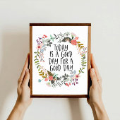 今日は良い日感動的引用文フローラ ポスター