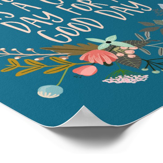 今日は良い日感動的引用文フローラ ポスター (角)