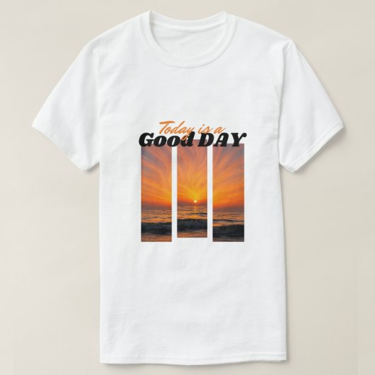 今日は良い日 Sunset Beach グラフィックTシャツ Tシャツ (デザイン正面)