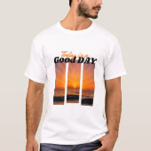 今日は良い日 Sunset Beach グラフィックTシャツ Tシャツ (正面)