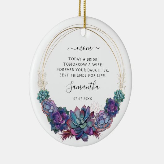 今日は花嫁のお母さん写真は多肉盛 セラミックオーナメント (右)