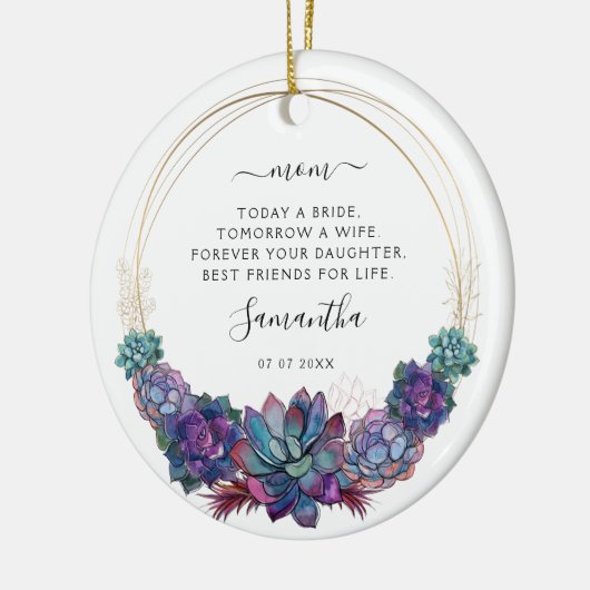 今日は花嫁のお母さん写真は多肉盛 セラミックオーナメント (左)