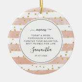 今日は花嫁の母フォトピンク セラミックオーナメント (正面)