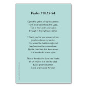 今日は詩篇118祈りの言葉 テーブルナンバー (裏面)