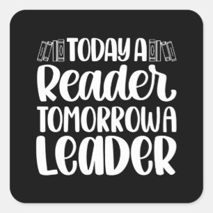 今日は読書明日はリーダー スクエアシール