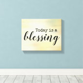 今日は賛美のタイポグラフィキャンバス美術 キャンバスプリント (インサイチュ (ウッドフロア))