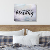 今日は賛美引用文水彩デザイン キャンバスプリント (インサイチュ (寝室))