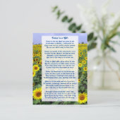 「今日は贈り物」　やる気を起こさせるキリスト教の詩 ポストカード (スタンド正面)