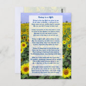 「今日は贈り物」　やる気を起こさせるキリスト教の詩 ポストカード (正面/裏面)