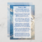 『今日は贈り物』 やる気を起こさせる Christian Poemt Th サンキューカード (正面/裏面)