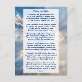 『今日は贈り物』キやる気を起こさせるリスト教の詩  ポストカード
