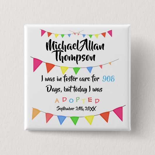 今日は里親から気に名前をカスタムする 缶バッジ (正面)