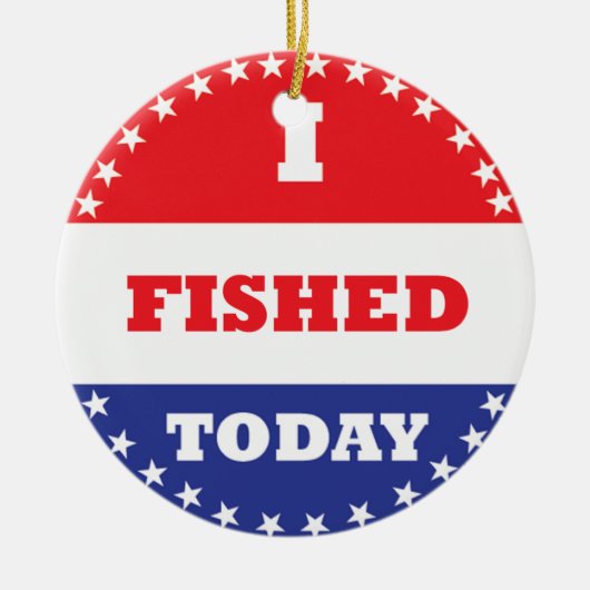 今日は釣った セラミックオーナメント (正面)
