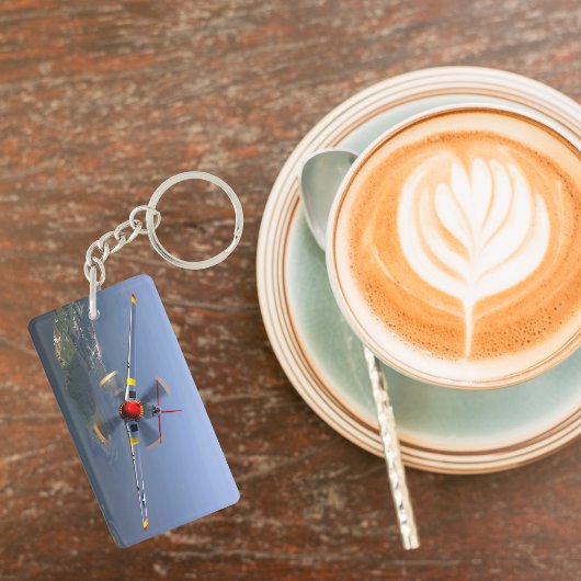 今日は飛びたかった、ハート&飛行機、ピンクカスタム キーホルダー