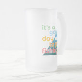 今日は魚釣り フロストグラスビールジョッキ (正面右)