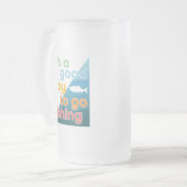 今日は魚釣り フロストグラスビールジョッキ (正面左)