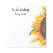 今日は黄色のひまわり白 ノートパッド (正面)