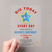 今日は6歳 6 7 日常のミームスター6歳の誕生日 アクリル招待状 (インサイチュ (ポータブル))