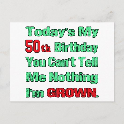 今日は50歳の誕生日だ ポストカード (正面)