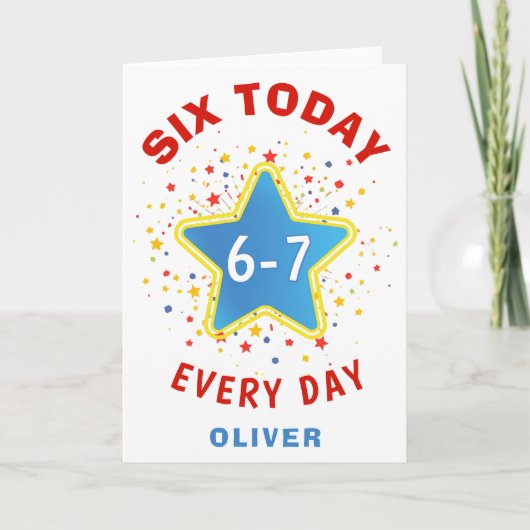 今日は6歳のお誕生日 6-7 毎日 カード (正面)