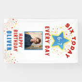 今日は6歳 6 7 毎日 ミーム フォト 6歳の誕生日 横断幕 (横)