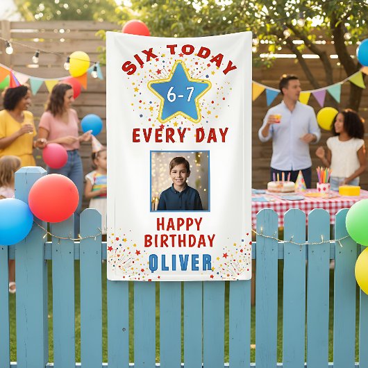 今日は6歳 6-7 毎日 ミーム フォト 6歳誕生日 横断幕