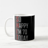 今日は70歳の誕生日ですもの嬉しいわ 70歳の誕生日プレゼント コーヒーマグカップ (左)