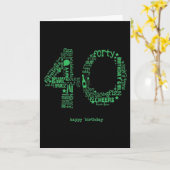 今日は「あなたの日」幸**40th**レディ!!!! カード (黄色い花)