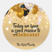 今日は~する正当な理由があ祝るモダン ラウンドシール (正面)