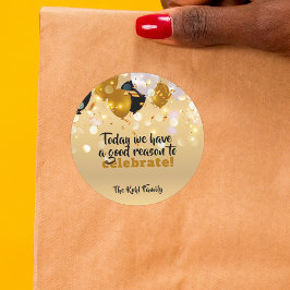 今日は～する正当な理由があ祝るモダン ラウンドシール