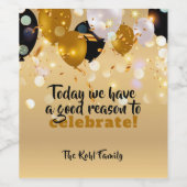 今日は～する正当な理由があ祝るモダン ワインラベル (シングルラベル)