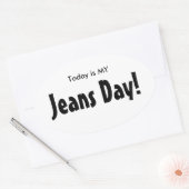 今日はMY Jeans Dayスタンプ – ホワイトオーバル 楕円形シール (封筒)