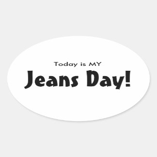 今日はMY Jeans Dayスタンプ – ホワイトオーバル 楕円形シール