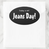 今日はMY Jeans Dayスタンプ – Black Oval 楕円形シール (バッグ)