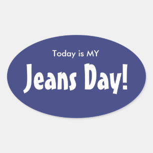今日はMY Jeans Dayスタンプ – Blue Oval 楕円形シール
