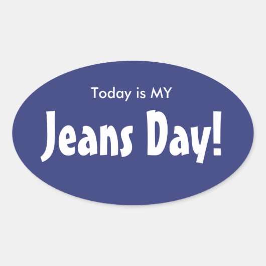 今日はMY Jeans Dayスタンプ – Blue Oval 楕円形シール (正面)